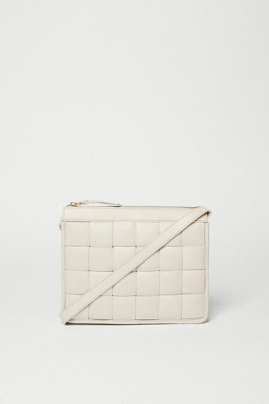 Warehouse Real Leather Square Weave Bag 1