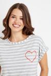 Wallis Heart Stripe T-Shirt thumbnail 4