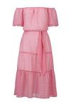 Wallis Petite Pink Check Bardot Midi Dress thumbnail 5