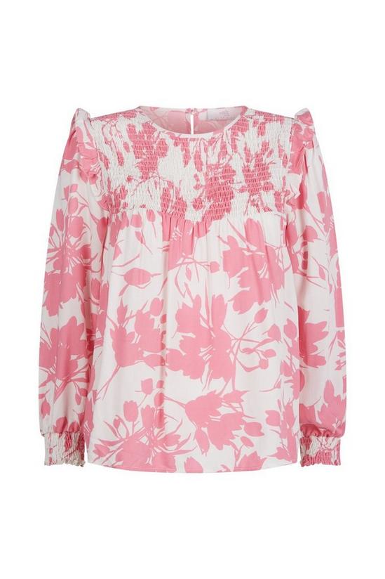 Wallis Petite Pink Floral Shirred Top 5
