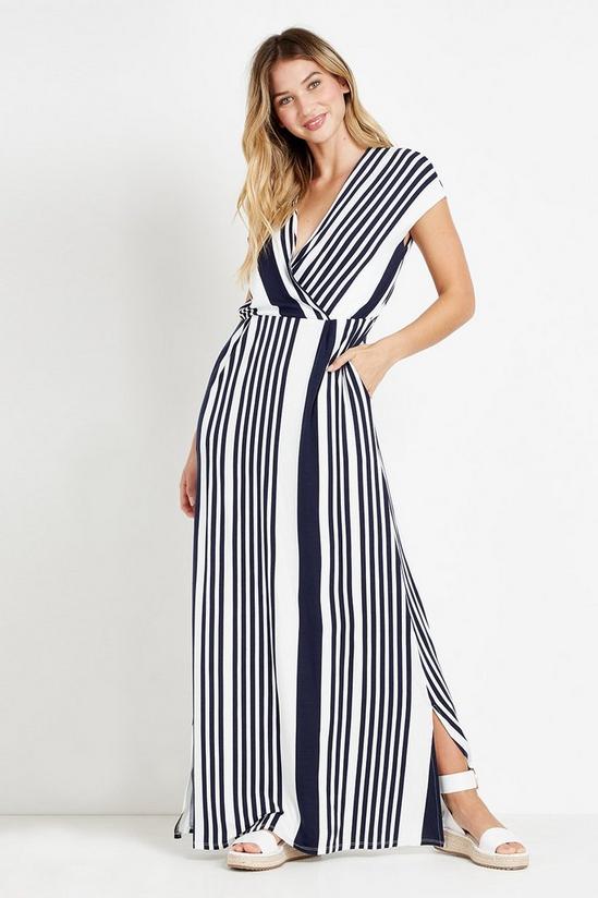 Wallis Ink Stripe Jersey Maxi Dress 1