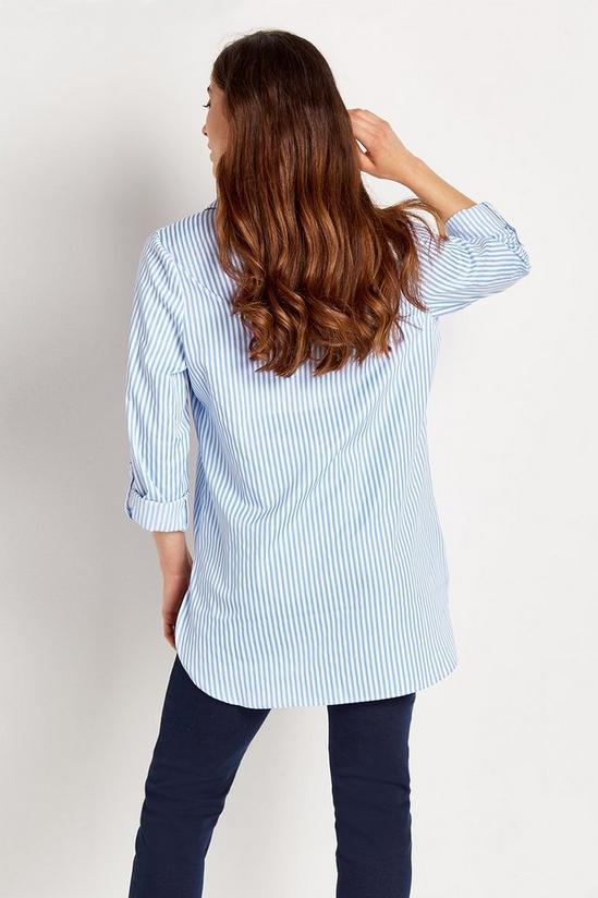 Wallis Blue Poplin Stripe Relaxed Shirt 3