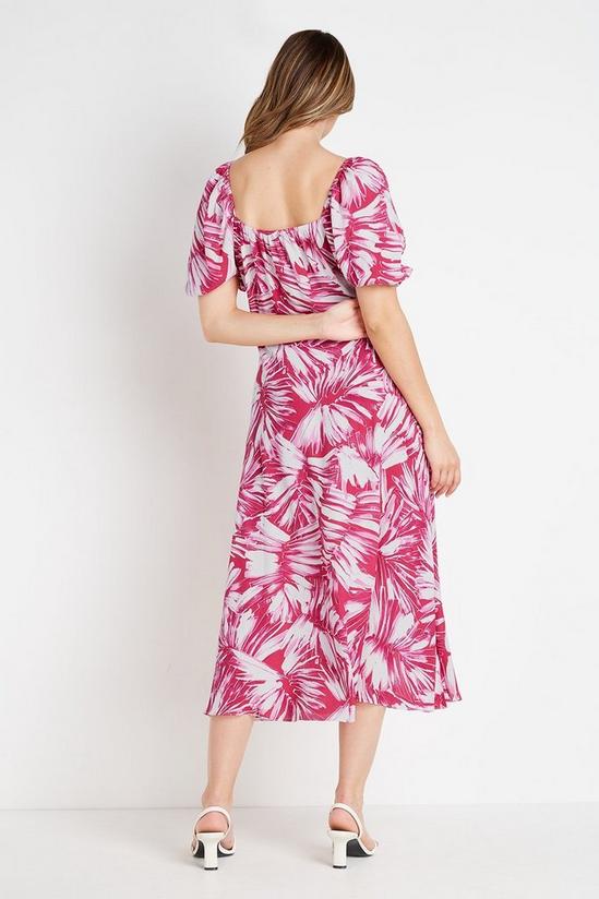 Wallis Pink Palm Square Neck Dress 3