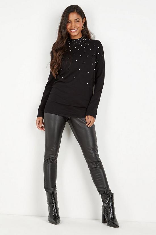 Wallis Tall Black Crystal Embellished Scatter Tunic 1