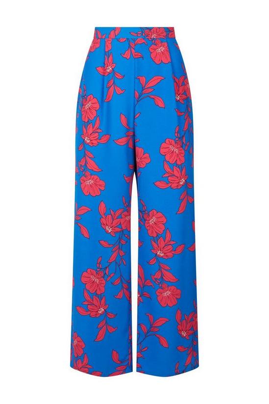 Wallis Petite Blue Pink Floral Wide Leg Trouser 5