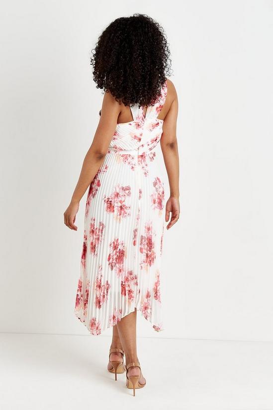 Wallis Ivory & Pink Floral Pleated Halterneck Dress 3