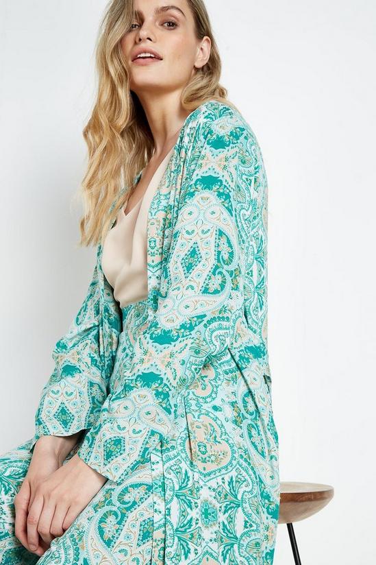 Wallis Mint Paisley Long Line Kimono Jacket 4