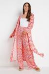 Wallis Pink Paisley Long Line Kimono Jacket thumbnail 1