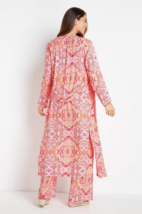 Wallis Pink Paisley Long Line Kimono Jacket 3