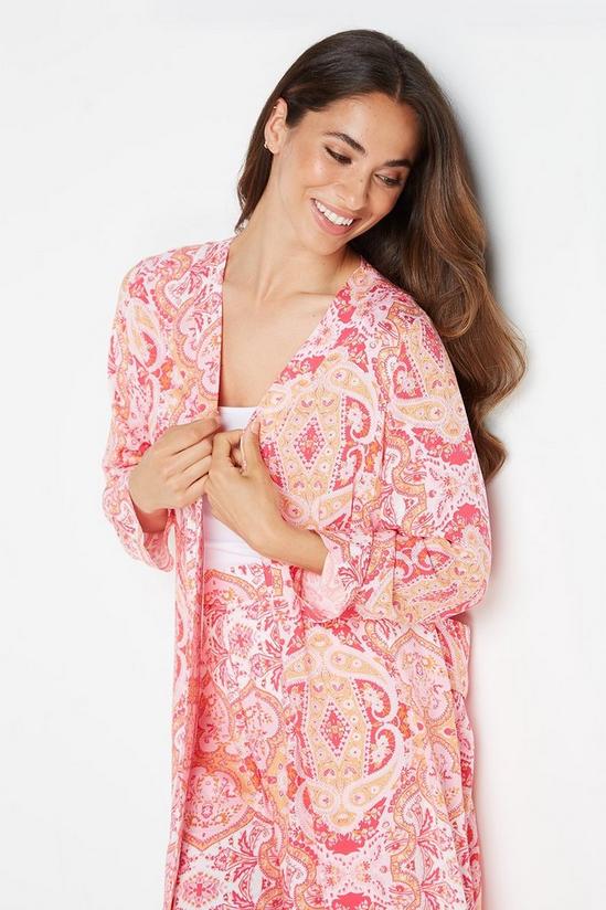 Wallis Pink Paisley Long Line Kimono Jacket 4
