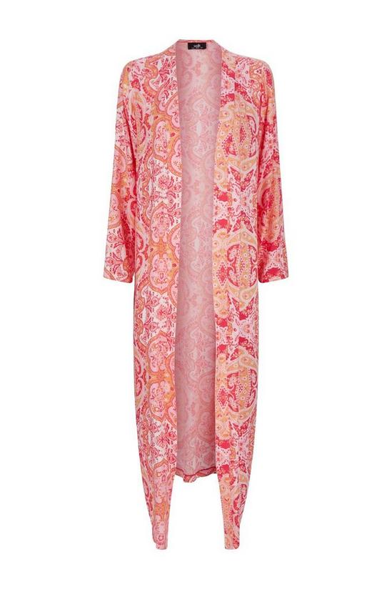 Wallis Pink Paisley Long Line Kimono Jacket 5