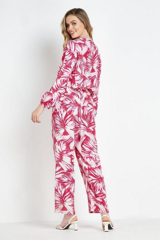 Wallis Tall Pink Palm Wrap Jumpsuit 3