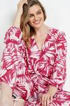 Wallis Tall Pink Palm Wrap Jumpsuit thumbnail 4