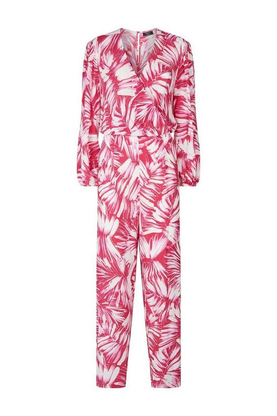 Wallis Tall Pink Palm Wrap Jumpsuit 5