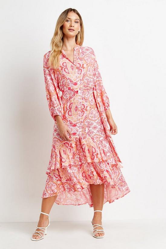 Wallis Pink Paisley Layered Hem Dress 2