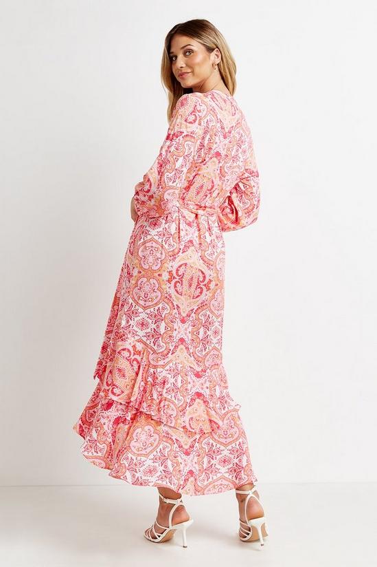 Wallis Pink Paisley Layered Hem Dress 3