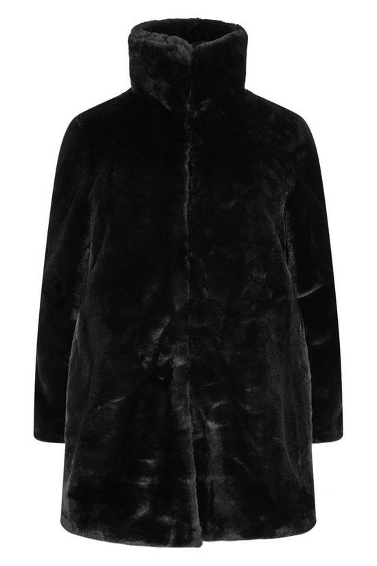 Wallis Curve Black Faux Fur Midi Coat 5
