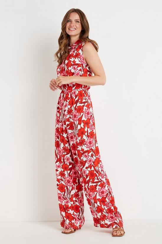 Wallis Tall Red And Pink Halter Neck Jumpsuit 1