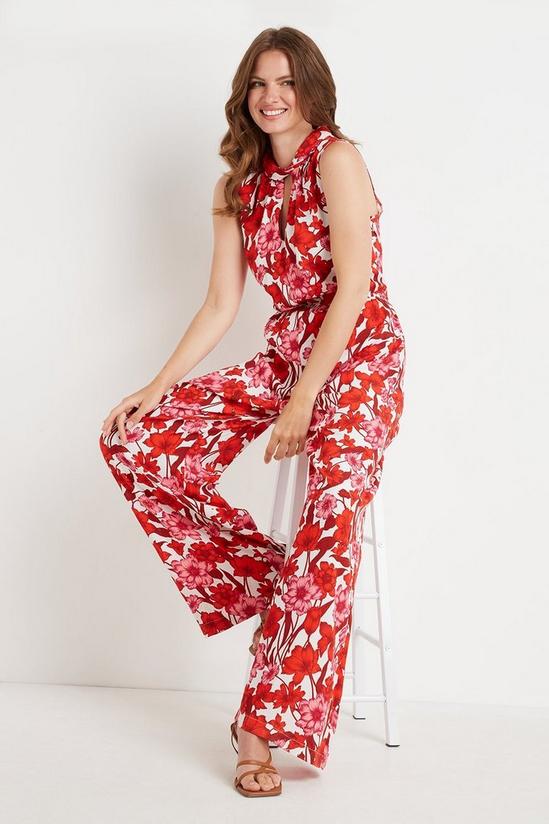 Wallis Tall Red And Pink Halter Neck Jumpsuit 2