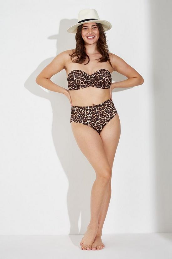 Wallis Leopard Bandeau Bikini Top 2
