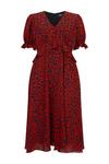 Wallis Red Animal Blouson Sleeve Midi Dress thumbnail 5
