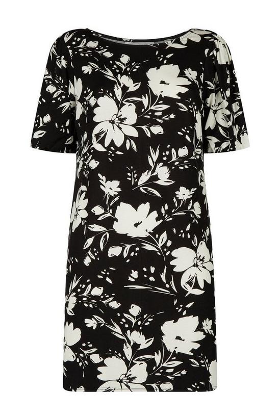 Wallis Petite Black Floral Puff Sleeve Shift Dress 5