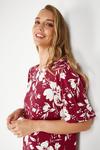 Wallis Berry Floral Puff Sleeve Shift Dress thumbnail 4