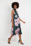 Wallis Green & Pink Large Floral Tie Neck Dress thumbnail 2