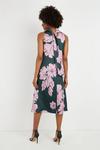 Wallis Green & Pink Large Floral Tie Neck Dress thumbnail 3