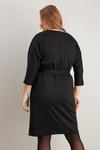 Wallis Curve Black Jersey Button Through Dress thumbnail 3