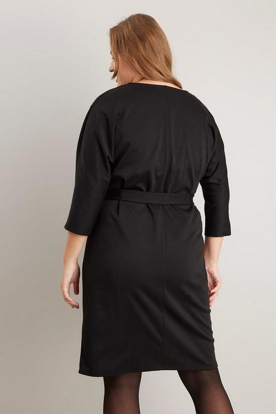 Wallis Curve Black Jersey Button Through Dress 3