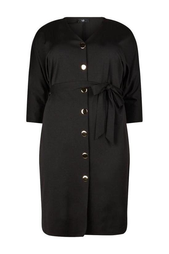 Wallis Curve Black Jersey Button Through Dress 5