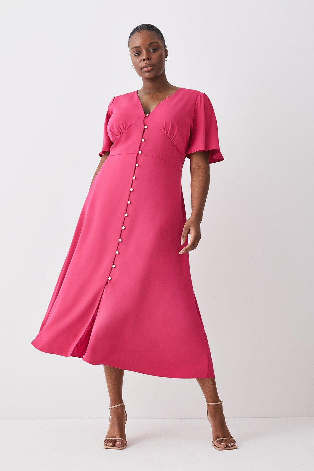 Plus Size Premium Crepe Midi Tea Dress