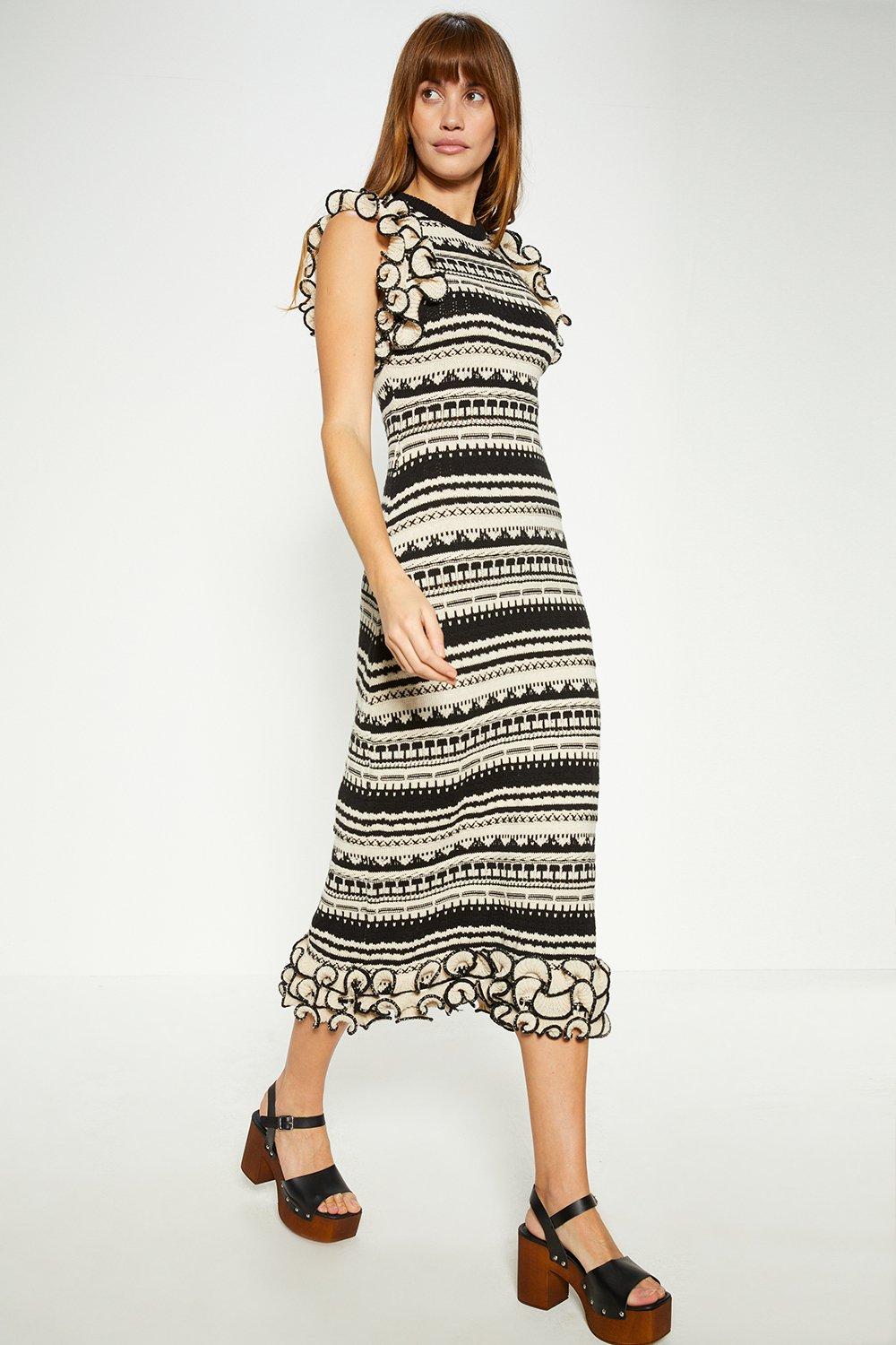 Extreme Frill Knitted Midi Dress