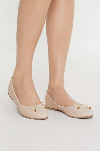 Leather Bow Ballet Pump