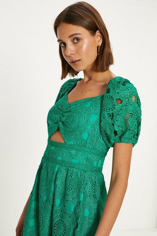 Oasis Petite Premium Floral Lace Cut Out Midi Dress 2