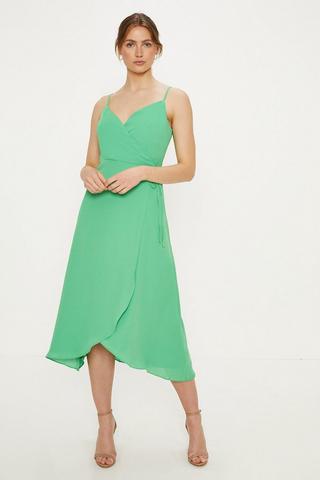 Product Strappy Wrap Midi Dress green