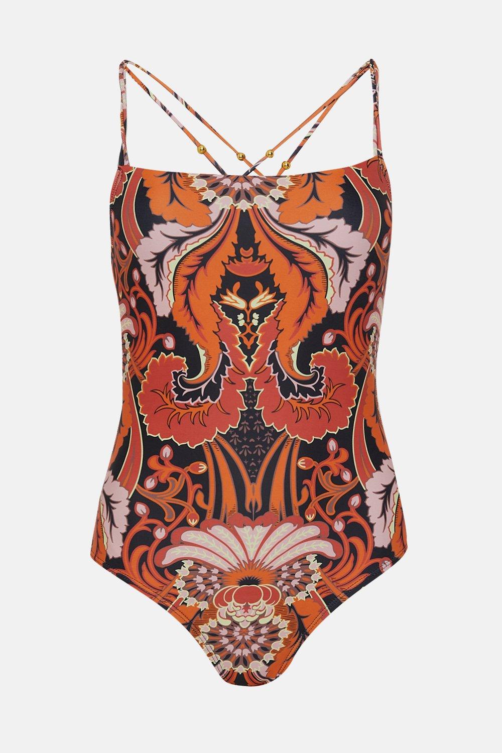 All Over Printed Double Strap Swimsuit