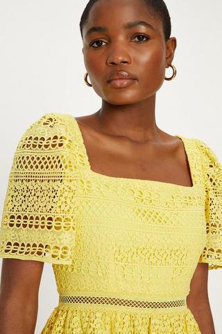 Premium Asymmetric Hem Dress - Yellow - Pomelo Fashion