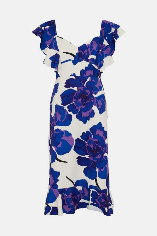 Oasis Ruffle Detail Floral Crepe Midi Dress 4