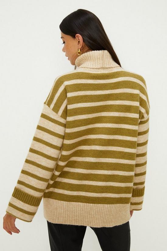 Oasis Wool Blend Contrast Stripe Roll Neck 3
