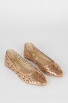 Oasis Shimmer Cut Out Pointed Ballet Flats thumbnail 3