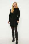 Oasis Belted Buckle Detail Cosy Roll Neck Mini Dress thumbnail 2