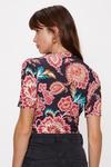 Oasis Petite Large Floral  Ruched Front Top thumbnail 4