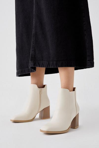 Square Toe Elastic Ankle Boots
