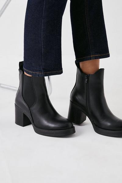 Round Toe Platform Ankle Boots