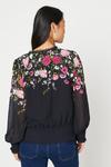 Oasis Petite Floral Tie Neck Shirred Top thumbnail 4