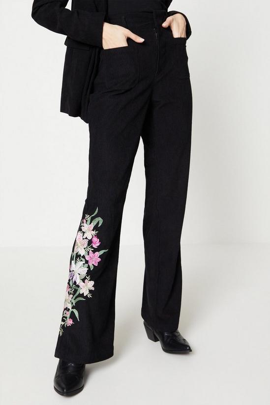 Oasis Embroidered Patch Pocket Cord Trouser 1