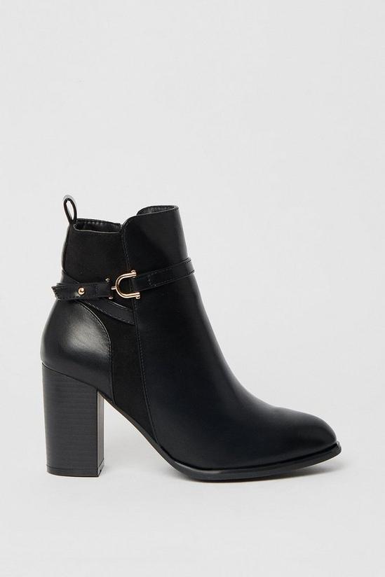Oasis Jinnie Buckle Strap Detail High Block Heel Ankle Boots 2