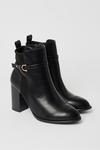 Oasis Jinnie Buckle Strap Detail High Block Heel Ankle Boots thumbnail 3
